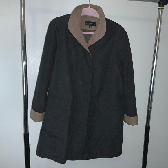 Gallery button front trench coat Sz S wool blend liner vintage - Picture 1 of 9